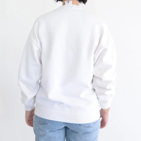 Vintage Jerzees White Snowman Ugly Christmas Tis The Season Crewneck Sweater  M - Picture 3 of 11